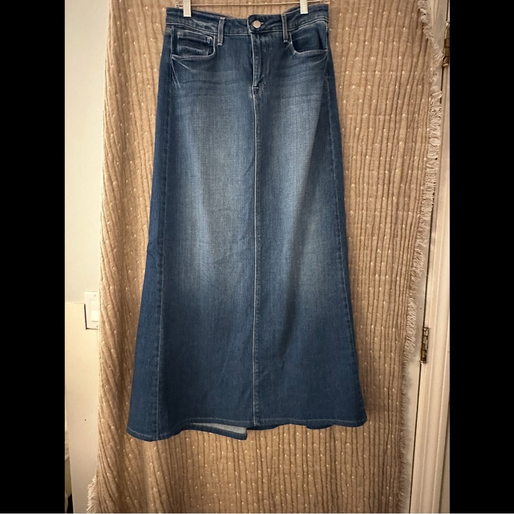 L’AGENCE Long Denim Skirt